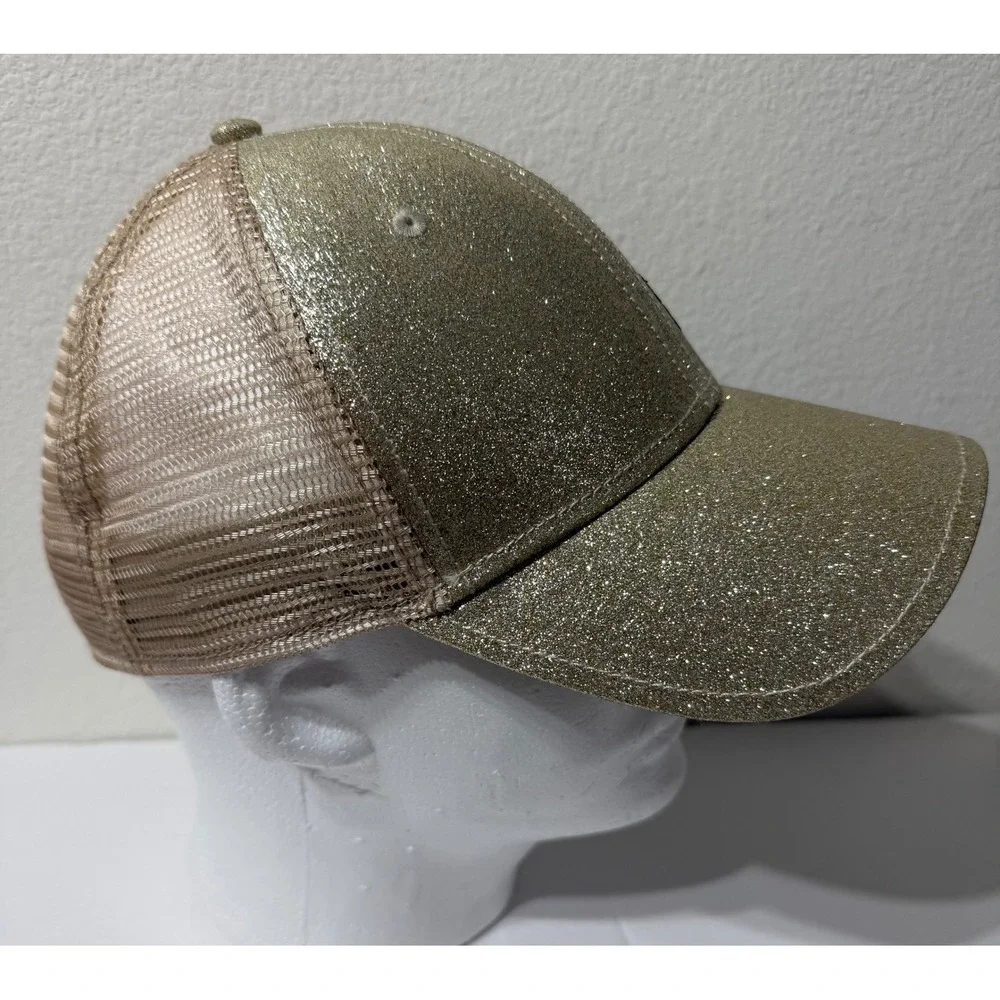 Princess Cruises Gold Glitter Trucker Hat Mesh Back Adjustable Souvenir Cap